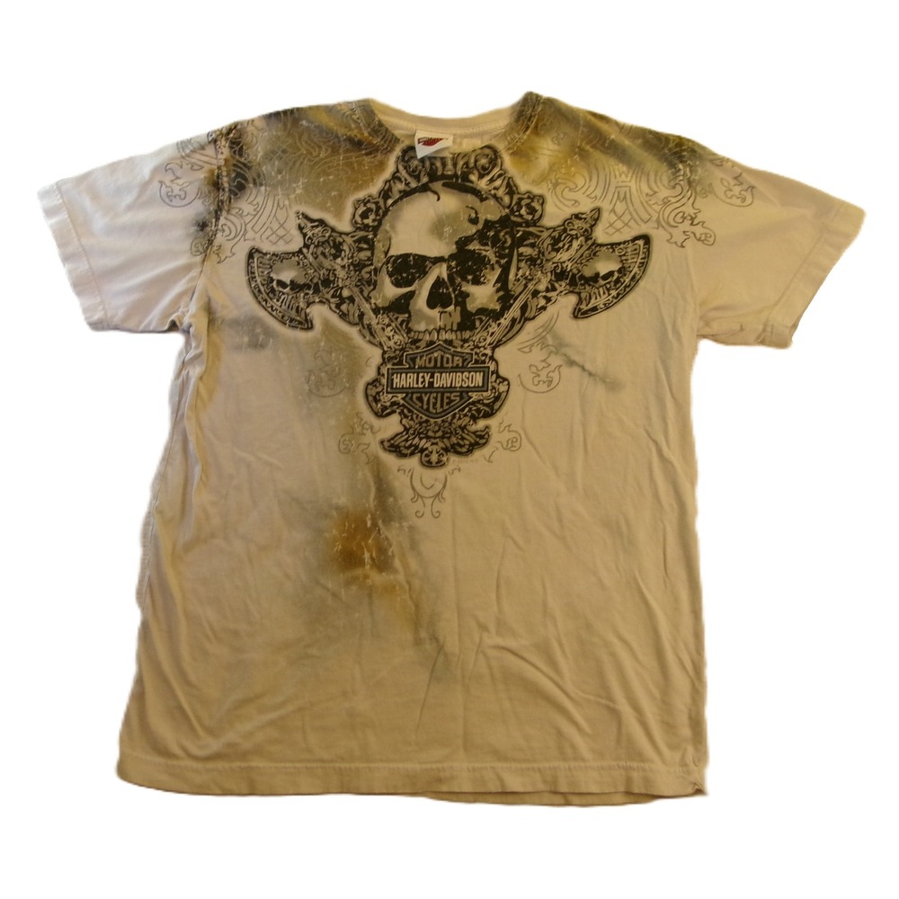 Harley Davidson Shirt Mens L 2010 Skull Gator Leesburg FL RK Stratman Graphic T